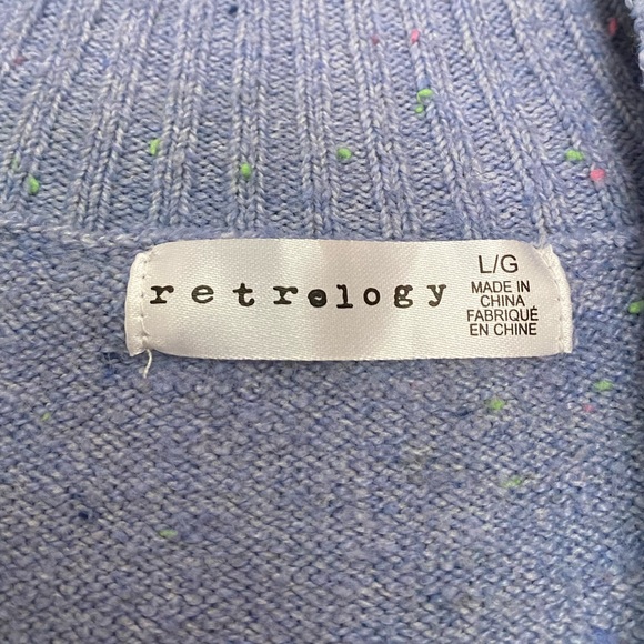 Retrology Mock Neck Light Blue Sweater - Picture 3 of 3